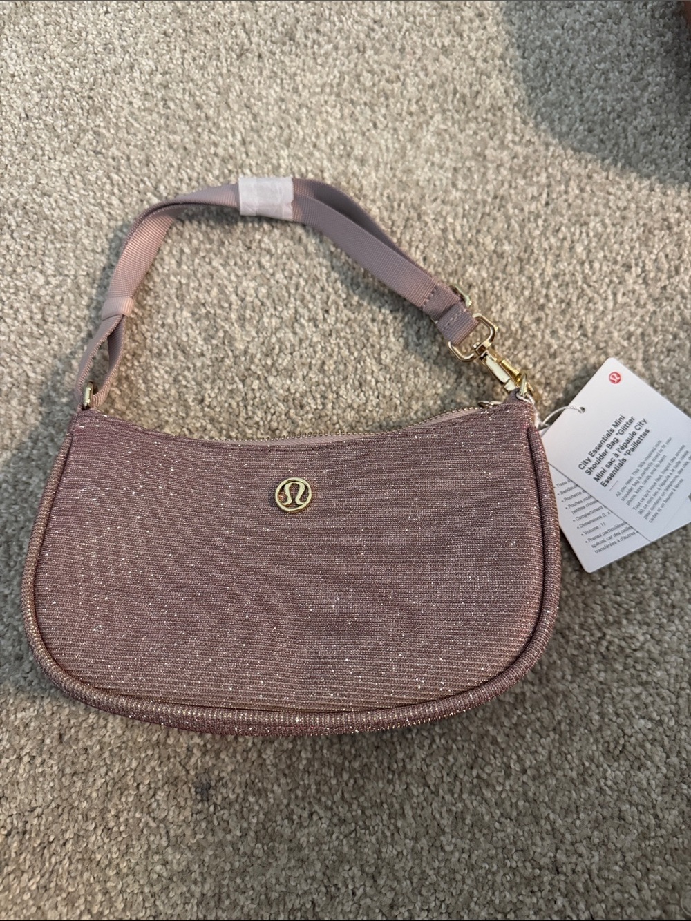 lululemon athletica Glittery Dusty Pink Mini Shoulder Bag